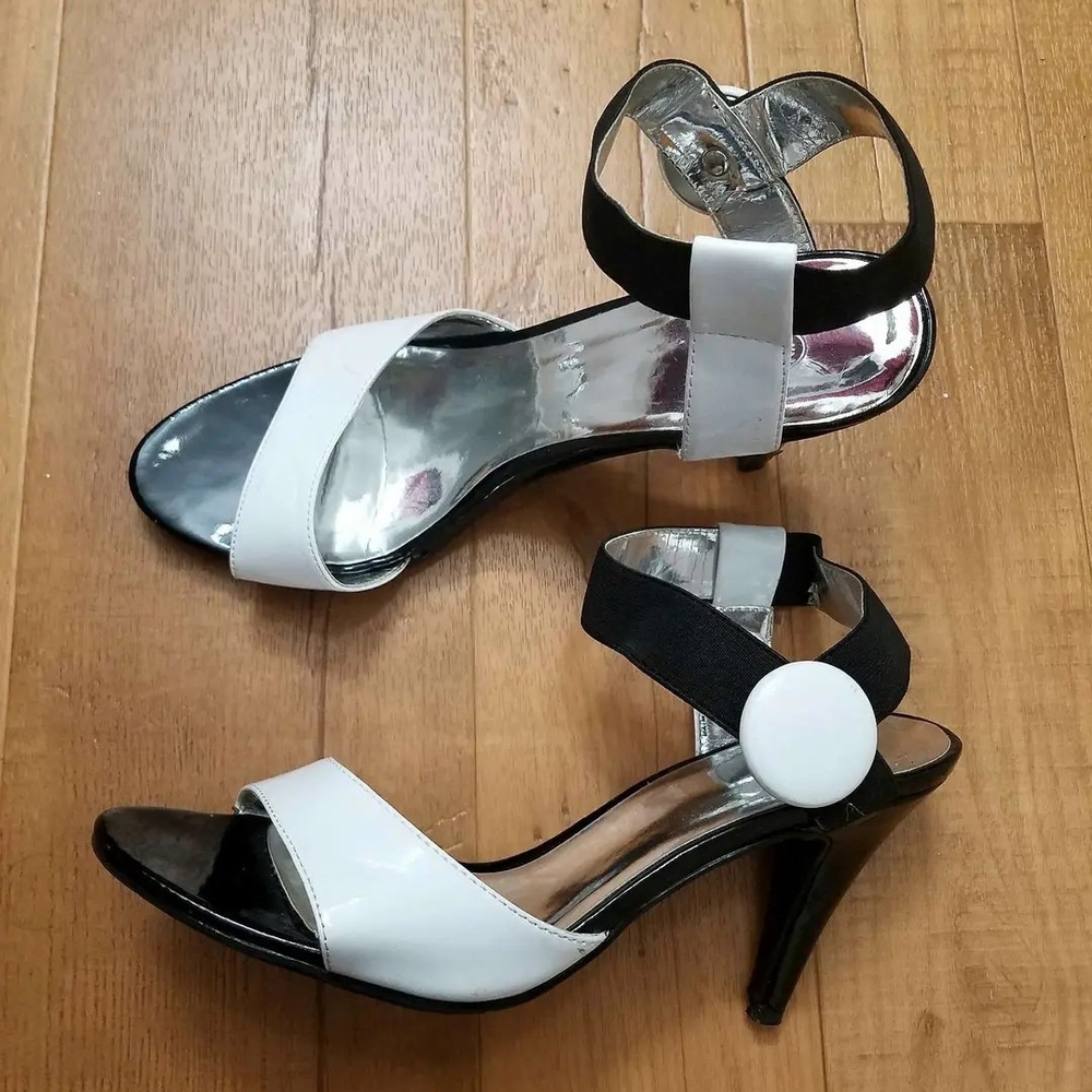 Women's Black and White Heels